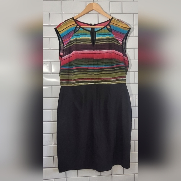 ALYX LIMITED Style 0382665 Ladies Black Straight Dress Sheer Lined Bodice Sleeve - Picture 1 of 6